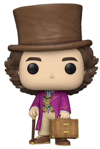 Funko Pop ! Movies Wonka (1476) Willy Wonka With Case And Stick Vinyl Figure 9Cm