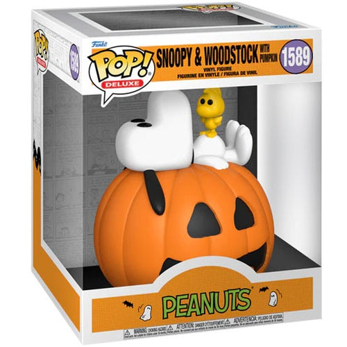 Funko Pop ! Television Deluxe- (1589) Snoopy & Woodstock W/Pumpkin Figure 15Cm