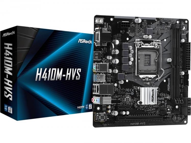 ASROCK MB 1200 10°GEN. H410M-HVS 2xDDR4 4xSATA 6XUSB VGA/HDMI SCHEDA MADRE PC