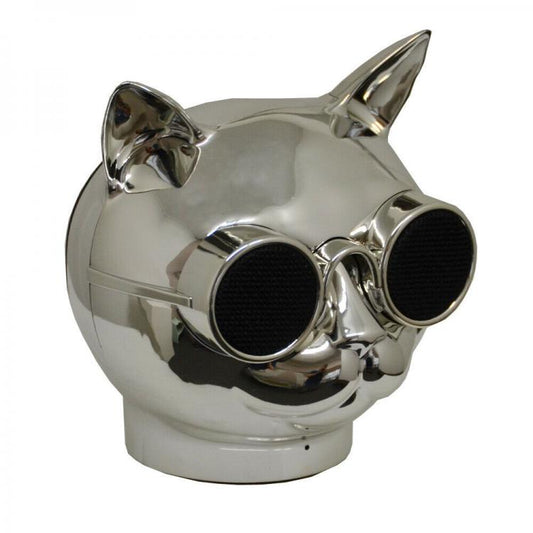 AKAI | SPEAKER BLUETOOTH AUX USB CASSA LED PORTATILE CANE/GATTO BILLY CHROME