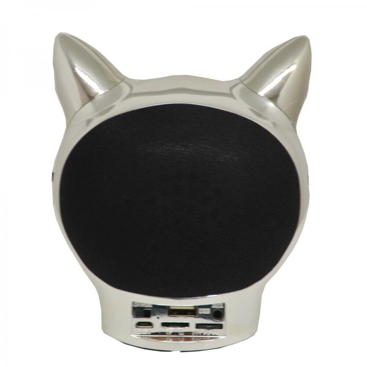 AKAI | SPEAKER BLUETOOTH AUX USB CASSA LED PORTATILE CANE/GATTO BILLY CHROME