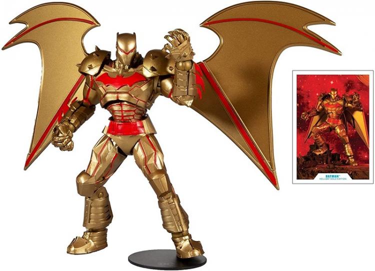 DC MULTIVERSE BATMAN HELLBAT SUIT GOLD EDIT. McFARLANE STATUA ACTION FIGURE 18cm