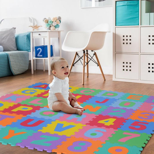 Tappeto Puzzle Per Bambini 10Pz Gioco Tappetino Morbido Numeri Colorati In Gomma