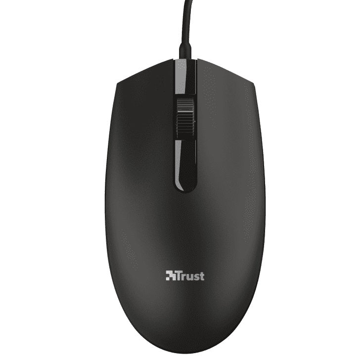Trust Mouse Ottico Basi Wired 3 Pulsanti 1200Dpi Usb Nero Pc Desktop Notebook