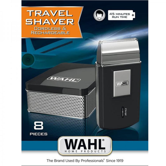 Wahl Rasoio Barba Elettrico Ricaricabile Senza Filo Da Viaggio + Accessori 3615