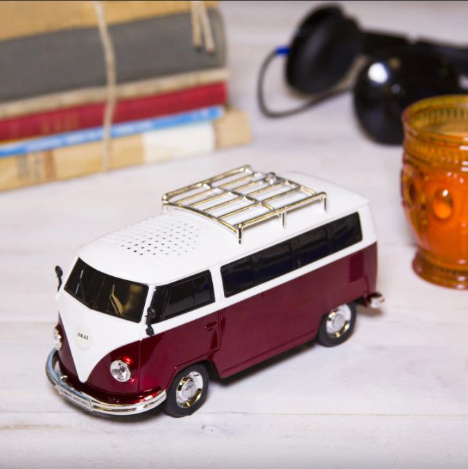 AKAI | PULMINO RETRO VAN MINI BUS SPEAKER BLUETOOTH AUX USB CASSA LED PORTATILE