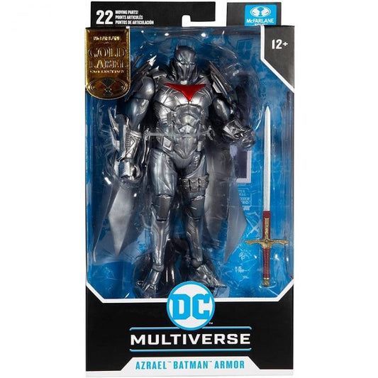 DC MULTIVERSE AZRAEL BATMAN SILVER ARMOR GOLD LABEL McFARLANE STATUA FIGURE 18cm