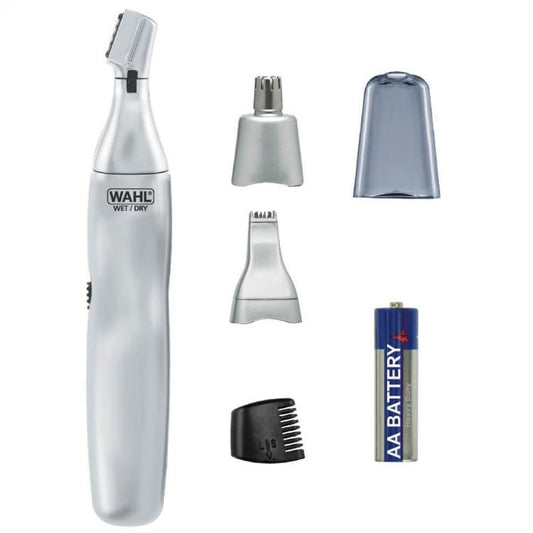 Wahl Rasoio Rifinitore Peli Corpo Naso Orecchie Sopracciglia + Accessori Viaggio