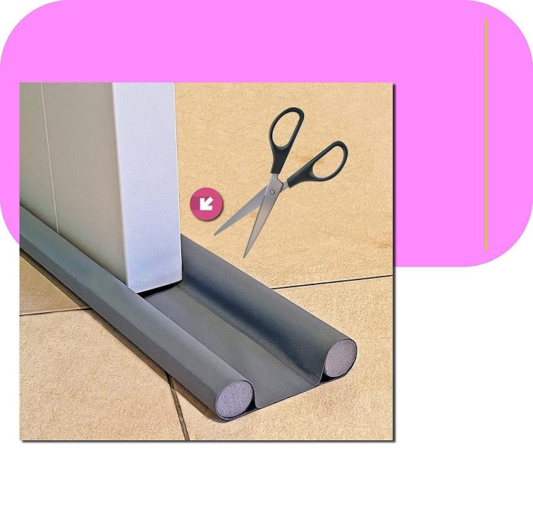Paraspifferi Sottoporta Isolamento Porte Guarnizione Insetti Freddo 95Cm Grigio