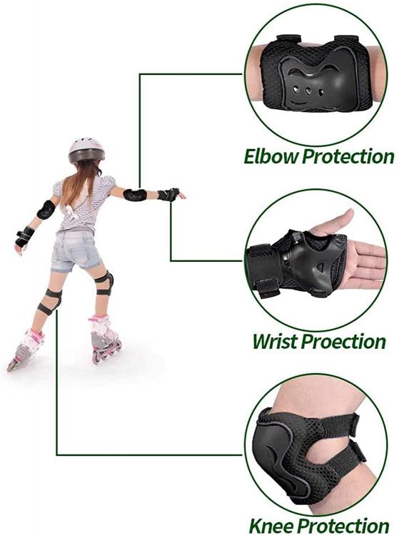 Set Protezioni Bambini Polsi Ginocchiere Gomitiere Bici Bicicletta Pattini Skate