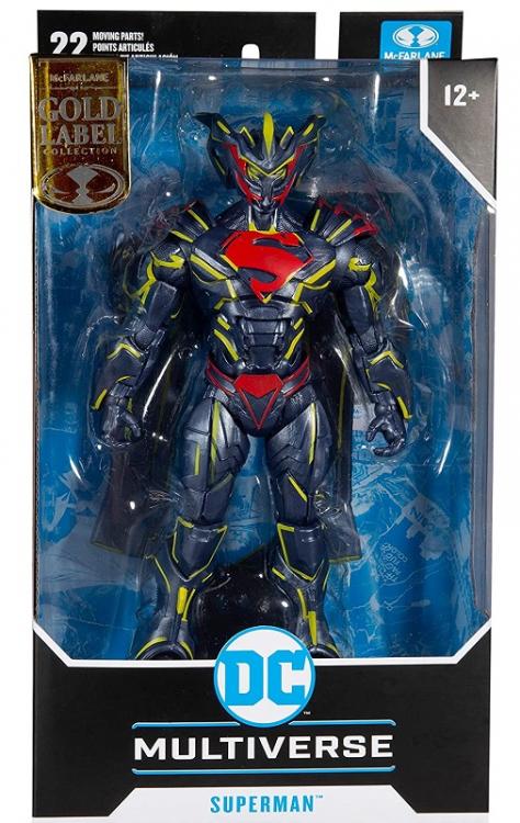 DC MULTIVERSE SUPERMAN ENERGIZED GOLD LABEL STATUA ACTION FIGURE McFARLANE 18cm