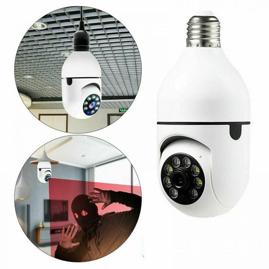 Telecamera E27 Ip Lampadina Nascosta Da Interno 360 Gradi Wireless Wifi Ptz Spia