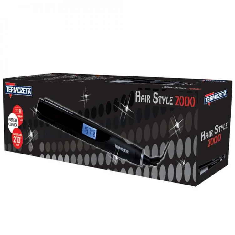 Termozeta Piastra Per Capelli Lisciante Ceramica Lcd 120°-210°C Hair Style 2000