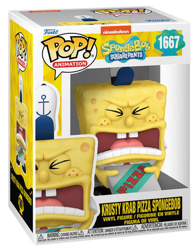 Funko Pop ! Animation Spongebob 25Th (1667) Spongebob W/Krusty Krab Pizza Figure
