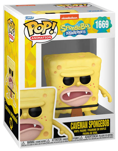 Funko Pop ! Animation Spongebob 25Th (1669) Caveman Spongebob Figure Vinyl 9Cm
