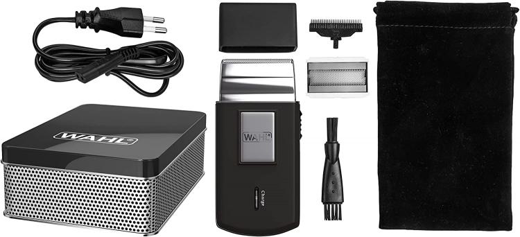 Wahl Rasoio Barba Elettrico Ricaricabile Senza Filo Da Viaggio + Accessori 3615