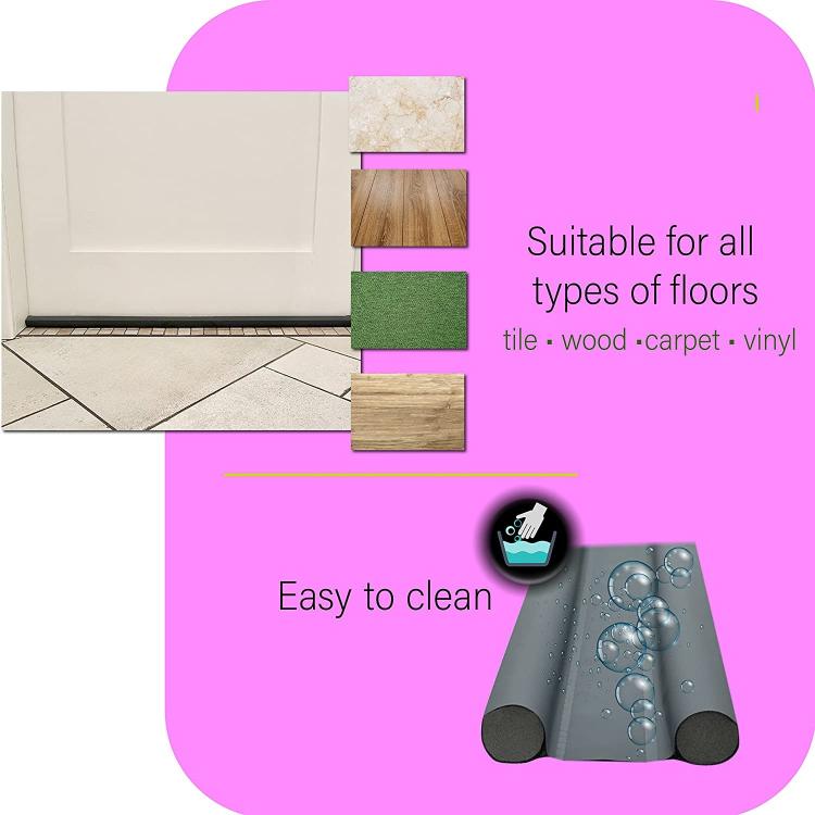 Paraspifferi Sottoporta Isolamento Porte Guarnizione Insetti Freddo 95Cm Grigio