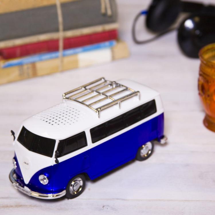 AKAI | PULMINO RETRO VAN MINI BUS SPEAKER BLUETOOTH AUX USB CASSA LED PORTATILE