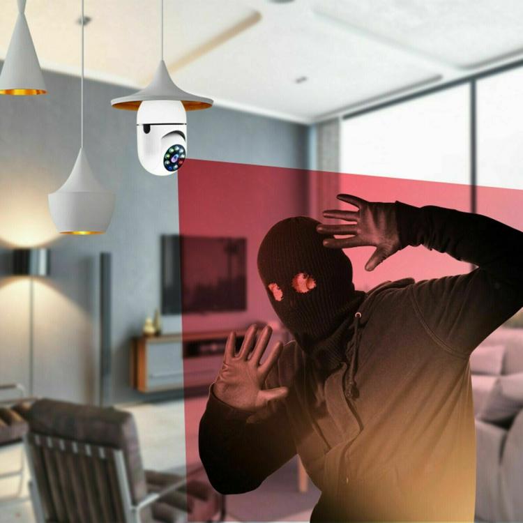 Telecamera E27 Ip Lampadina Nascosta Da Interno 360 Gradi Wireless Wifi Ptz Spia