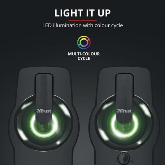 Trust Gemi Speaker Casse Audio Pc Desktop Stereo Con Led Rgb Altoparlante Usb