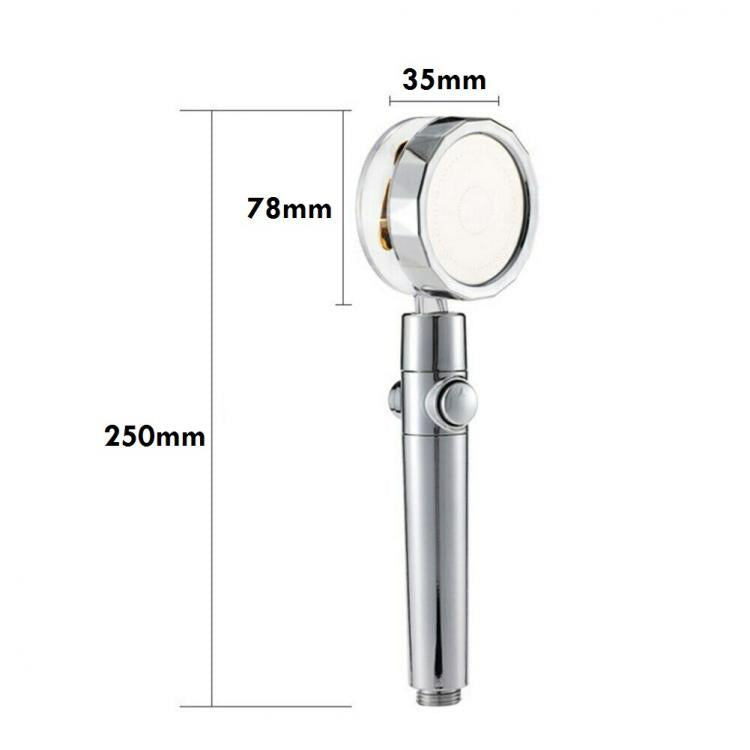 Soffione Turbo Doccia Ad Alta Pressione Rotante 360° Doccetta Turbocompressa