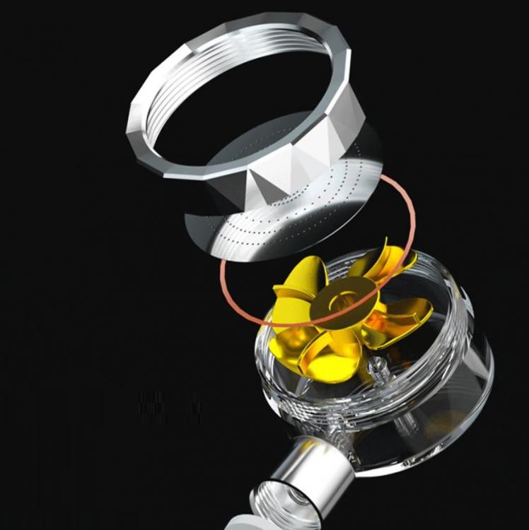 Soffione Turbo Doccia Ad Alta Pressione Rotante 360° Doccetta Turbocompressa