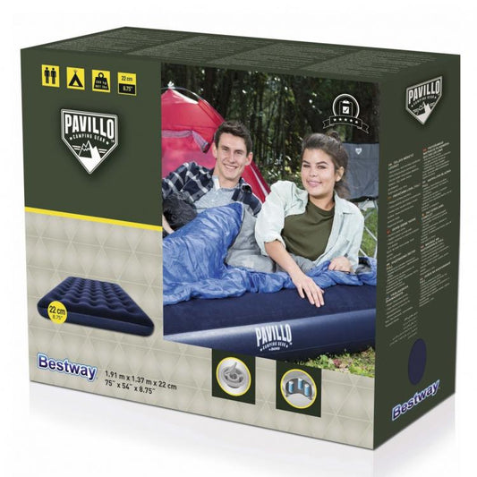 BESTWAY PAVILLO MATERASSO MATRIMONIALE GONFIABILE MATERASSINO FLOCCATO CAMPEGGIO