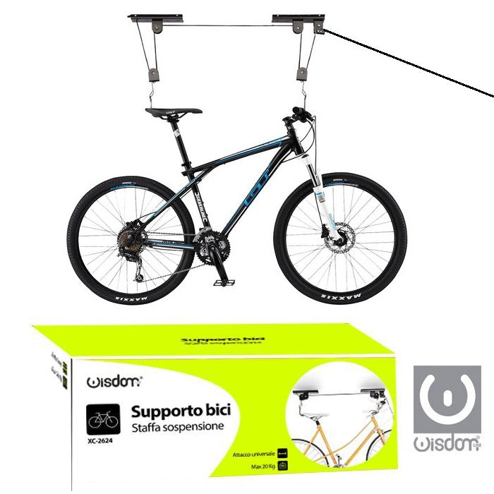 Supporto Appendi Bici Staffa Bicicletta Soffitto Garage Carrucola Gancio Xc-2624