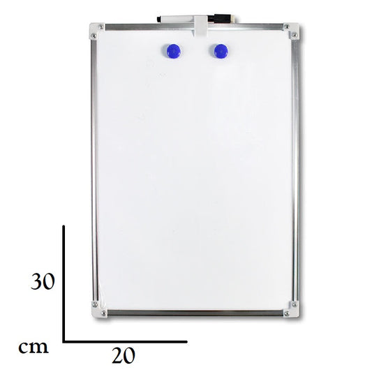 Lavagnetta Magnetica Lavagna Bianca Cancellabile Con Calamite Pennarello 20X30Cm