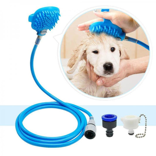 Tubo Spazzola Lavaggio Cane Gatto Doccia Silicone Giardino Toelettatura Toilette