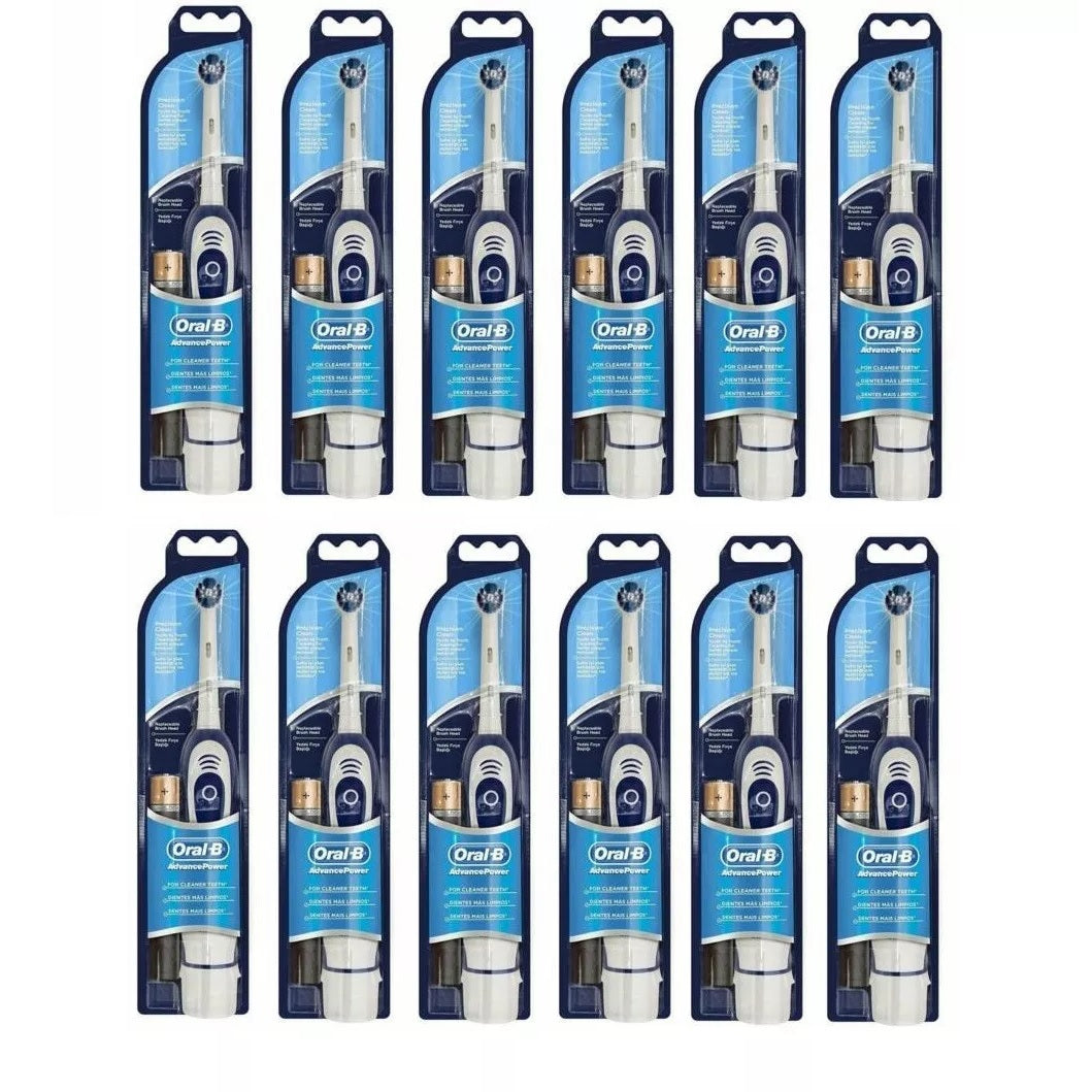 12pz Spazzolino Elettrico Oral-B Advance Power A Batterie + 2 Stilo Aa Incluse Braun