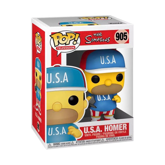 Funko Pop! Television - The Simpsons (905) U.S.A. Homer Vinyl Figure 9Cm