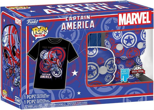 Funko Pop ! Tees Marvel Captain America 36 Art Series Special Edition T-Shirt Xl