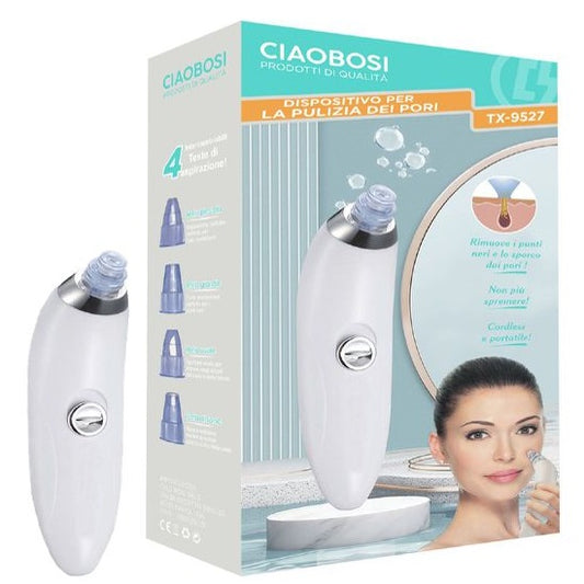 ASPIRATORE PUNTI NERI 4 TESTINE RIMUOVI PORI NASALI E ACNE VISO PULIZIA FACCIALE