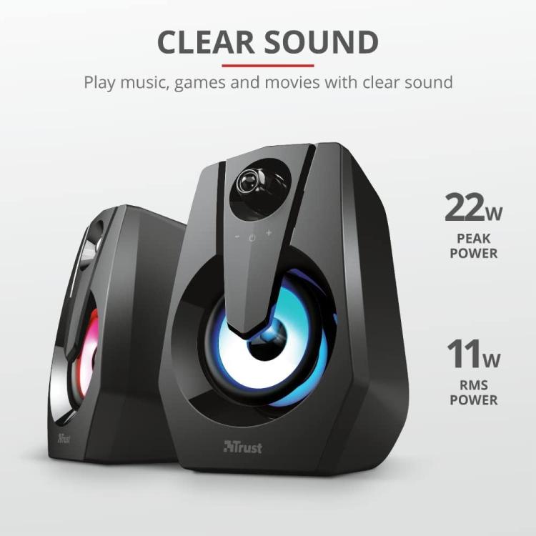 Trust Ziva Gaming Speaker Set Casse Rgb Altoparlanti 2.0 Pc Illuminati Computer
