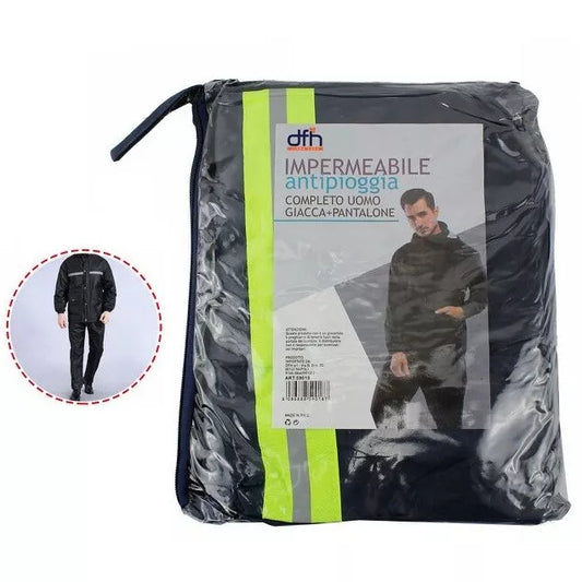 Tuta Completo Antipioggia Giacca Pantalone Impermeabile Pioggia Per Moto Scooter