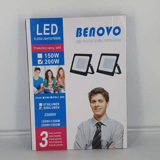 Faro Led Slim 200W Watt Ip66 Smd Multichip Proiettore Luce Bianca Da Esterno