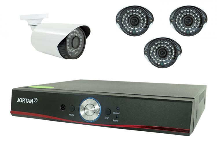 Kit Videosorveglianza Ahd Ip Cloud Dvr 4 Canali 4 Telecamere Hd Infrarossi 1.3 M