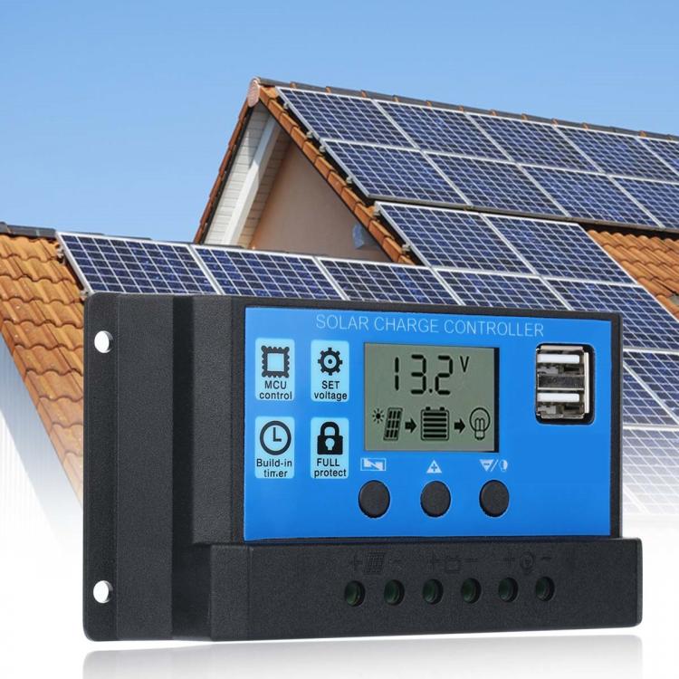 CONTROLLER REGOLATORE DI CARICA PANNELLI SOLARI 12V/24V 10A AUTOMATICO PANNELLO