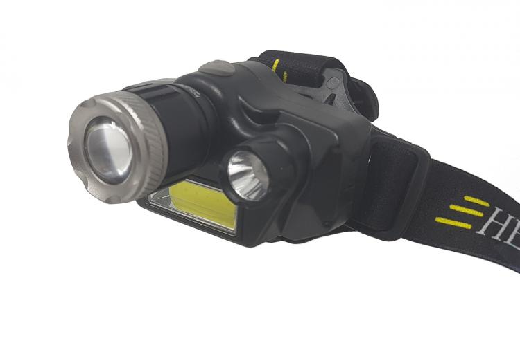 Torcia Testa Lampada Frontale Ricaricabile 4 Led Pesca Caccia Bicicletta Zoom T6