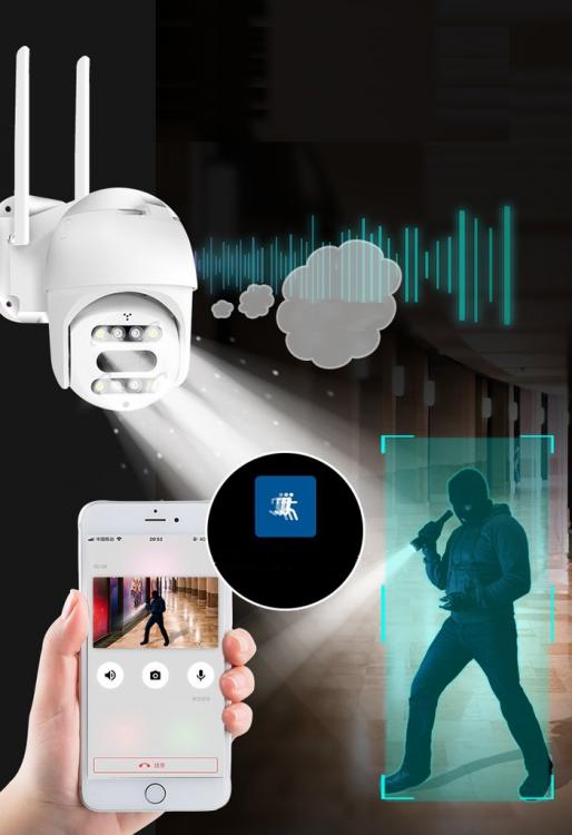Telecamera Ptz Ip Wifi Zoom 10X Videosorveglianza Led Visione Notturna A Colori