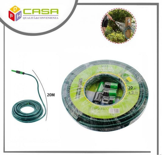 Tubo Acqua Ø 1/2" Irrigazione Per Innaffiare Giardino 3 Strati + Accessori | 20M