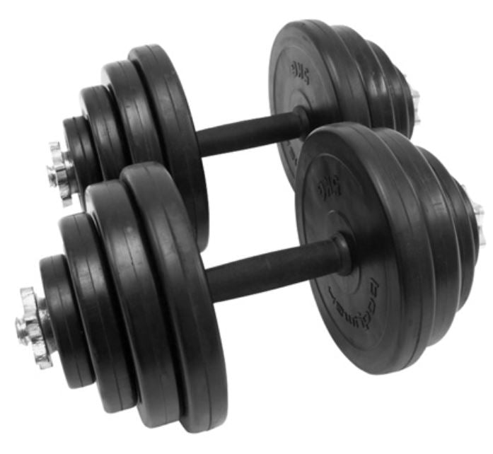 Set 2 Manubri Coppia Pesi Regolabili Componibili 2X10-20Kg Palestra Bodybuilding