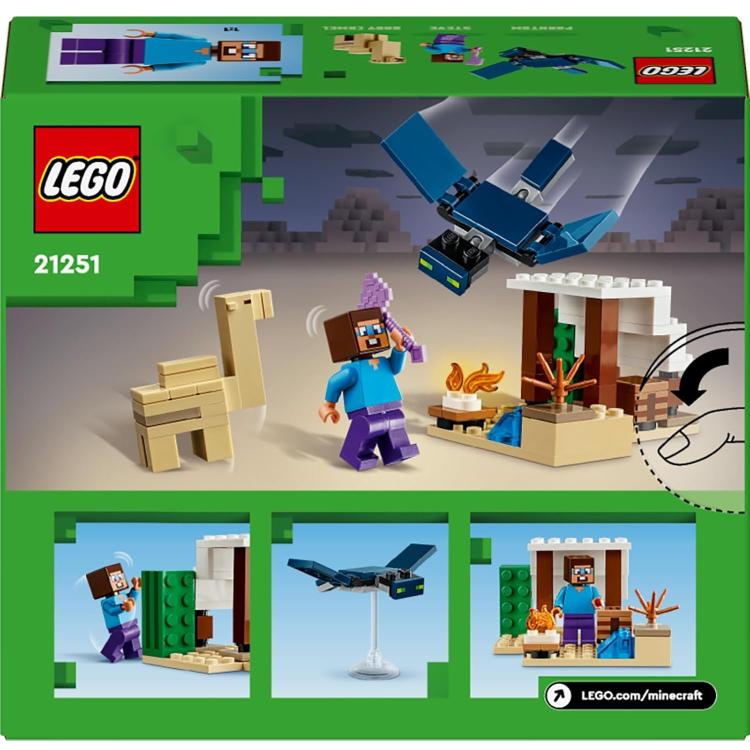 Lego - Minecraft 21251 Set (Spedizione Di Steve Nel Deserto) + 1 Figure 75Pz 6+