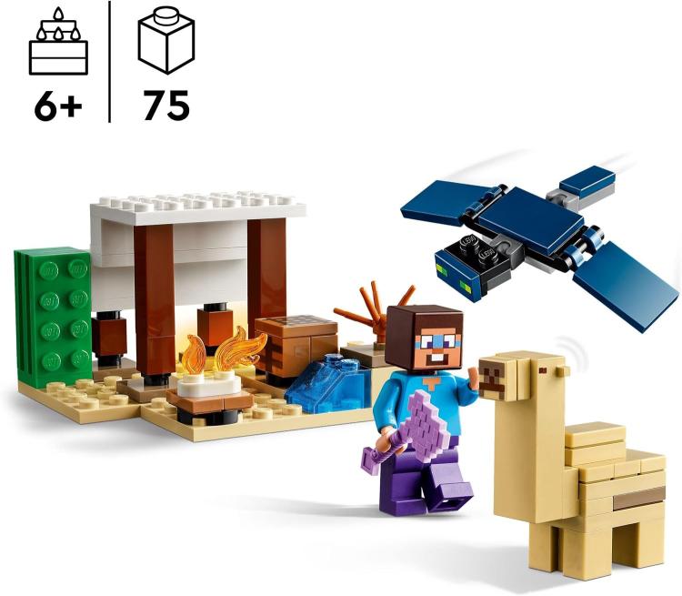 Lego - Minecraft 21251 Set (Spedizione Di Steve Nel Deserto) + 1 Figure 75Pz 6+