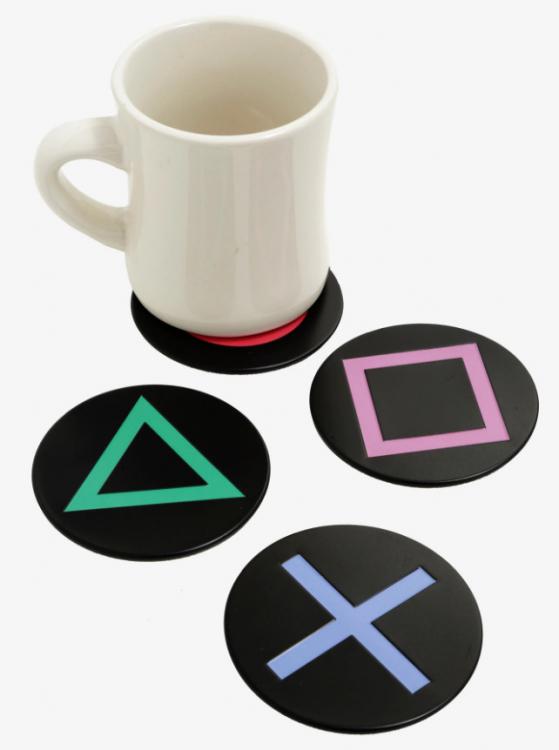Playstation Metal Coasters Tinplate Sottobicchieri Multicolore 1X9Cm Tazza Tasti