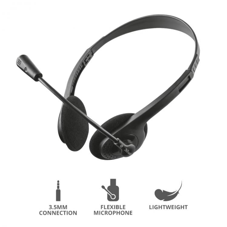 Trust Cuffie Ziva Chat Pc Gioco Gaming Computer Microfono Integrato Plug & Play