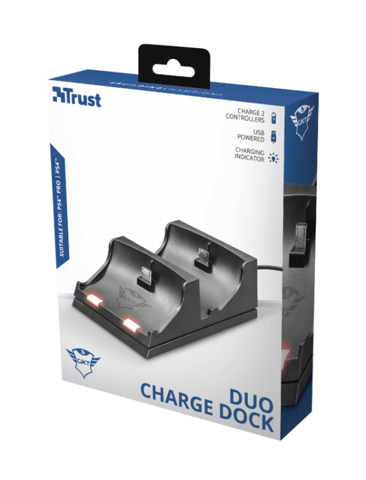 Trust Duo Charging Dock Ps4 Gtx 235 Base Ricarica Play Station 4 Dualshock Nero