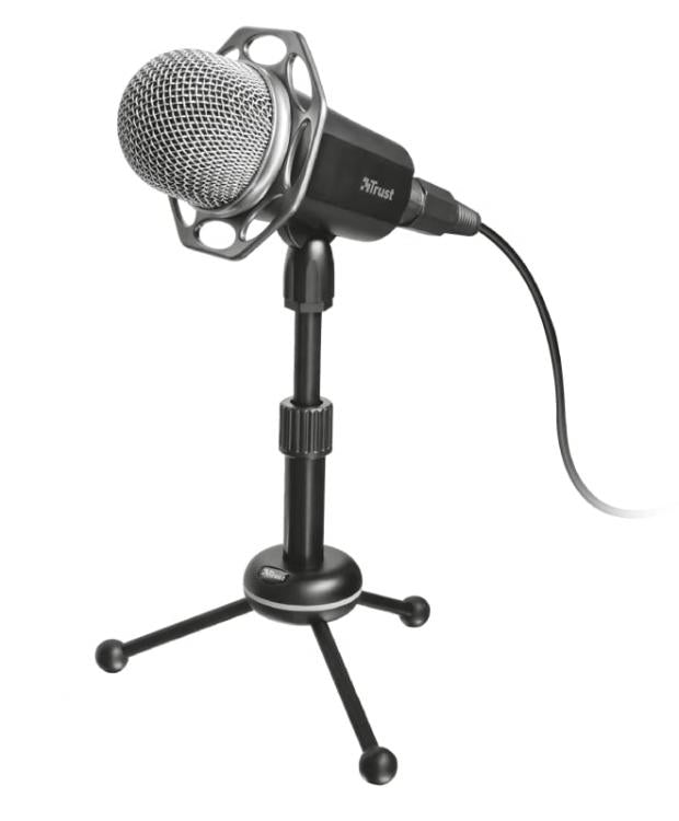 Trust Microfono 21672 All Round Base Pc Laptop Karaoke Chat Cantare Registrare