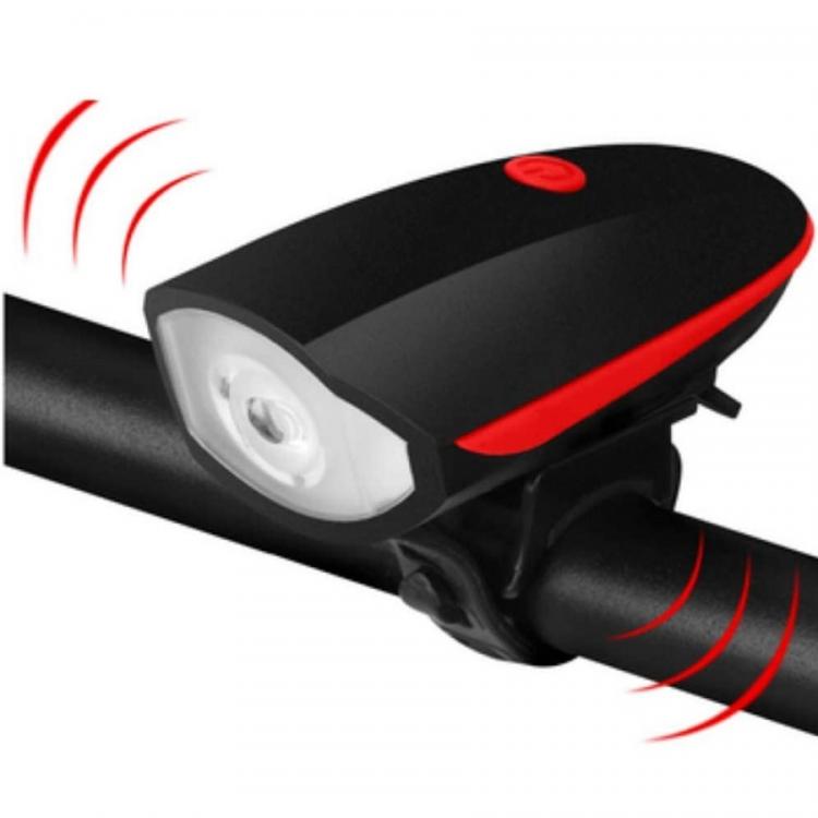 Luce Anteriore Per Bici Con Campanello Fanale Led Bicicletta Faro Torcia Tromba